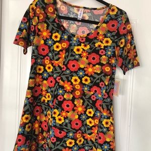 Lularoe XS perfect T black and floral